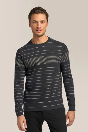 Long Sleeve Crewneck Tee | Striped Cotton