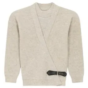 Cream Heather Mann Boys Wrap Sweater - Optimized English Title