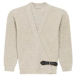 Cream Heather Mann Boys Wrap Sweater - Optimized English Title