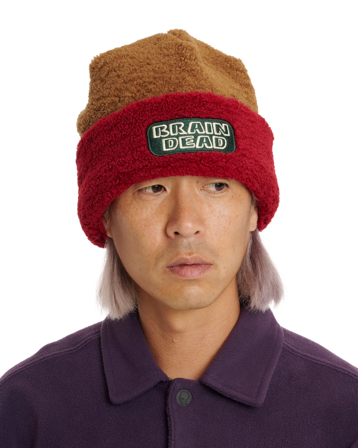 Marker Stamp Sherpa Beanie  - Brown Multi