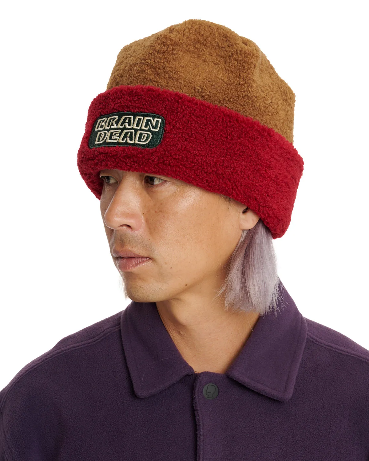 Marker Stamp Sherpa Beanie  - Brown Multi