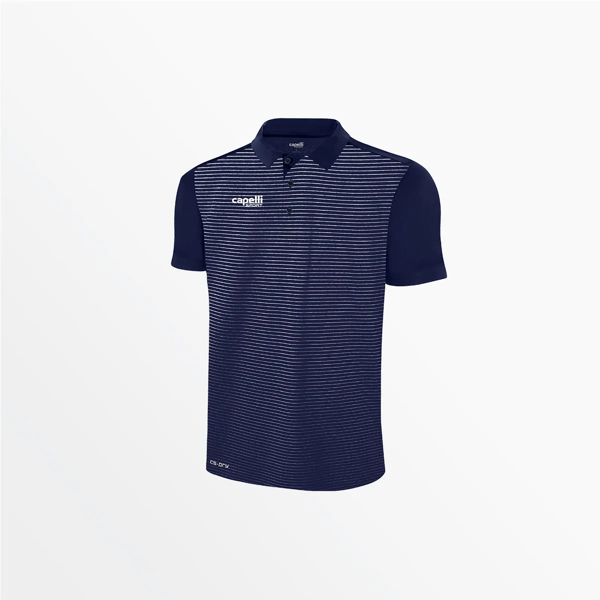 MEN'S CLASSIC SMALL STRIPE POLY POLO