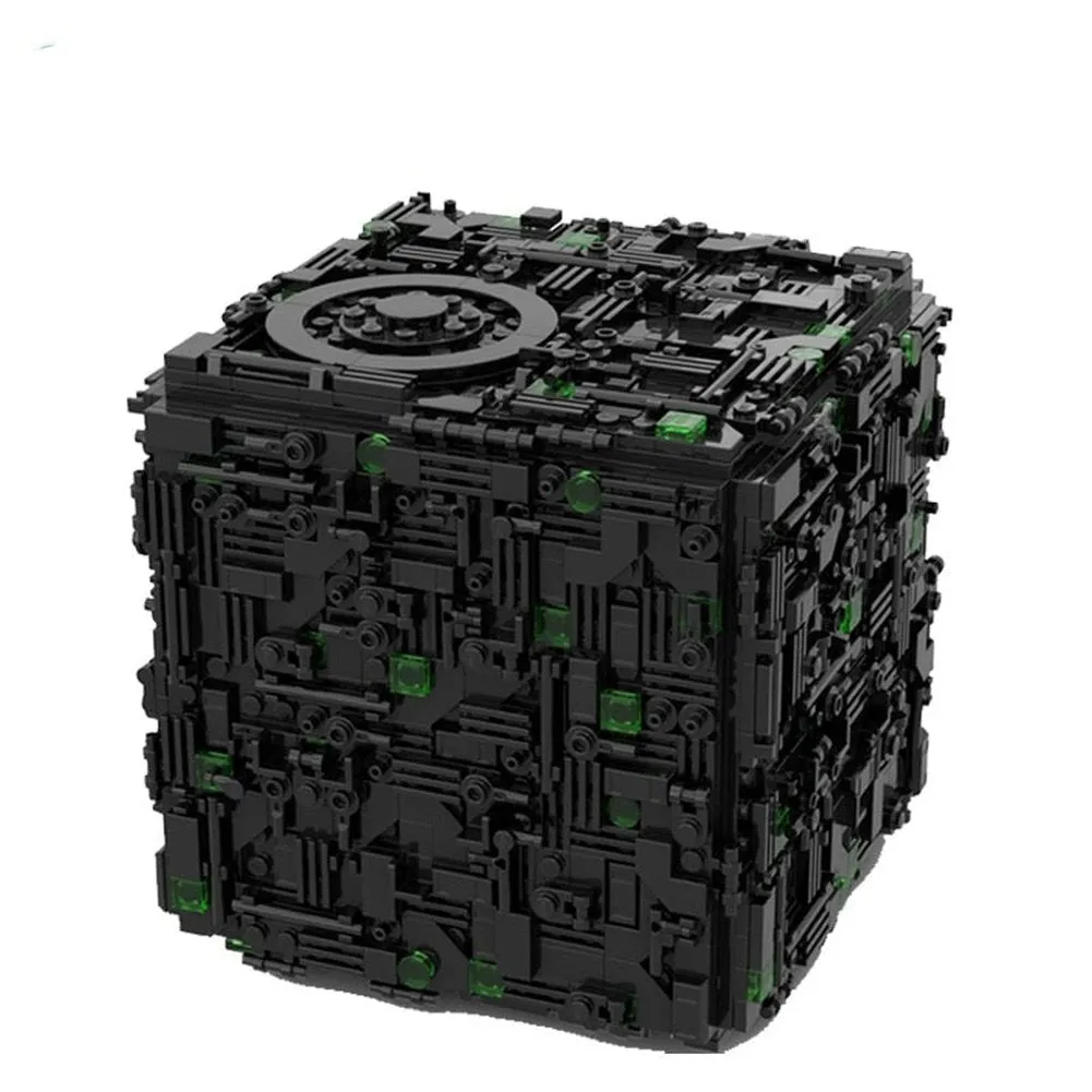 MOC  Compatible  Moc Star-Treks Brickheadz Borg Cube Spaceship Deep Space Building Blocks technical  Movie Star Bricks Model  Toys