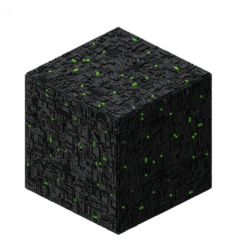 MOC  Compatible  Moc Star-Treks Brickheadz Borg Cube Spaceship Deep Space Building Blocks technical  Movie Star Bricks Model  Toys