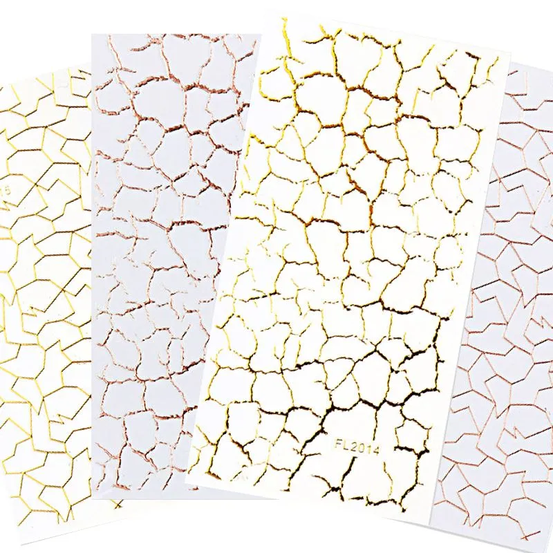 Nail Art Stickers - Irregular Lines Gold & Rose Gold