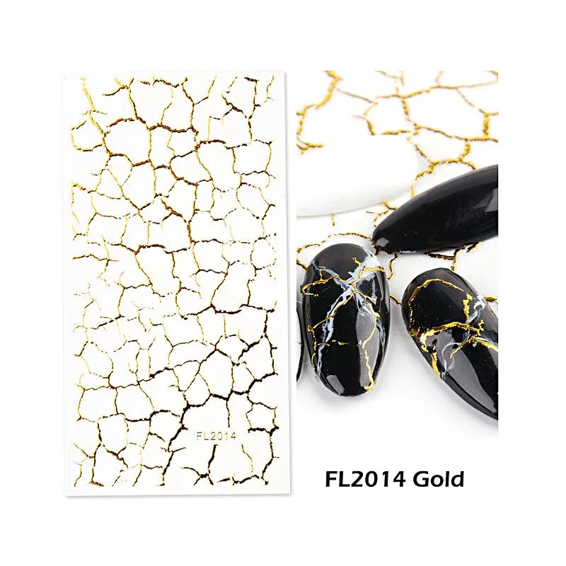 Nail Art Stickers - Irregular Lines Gold & Rose Gold