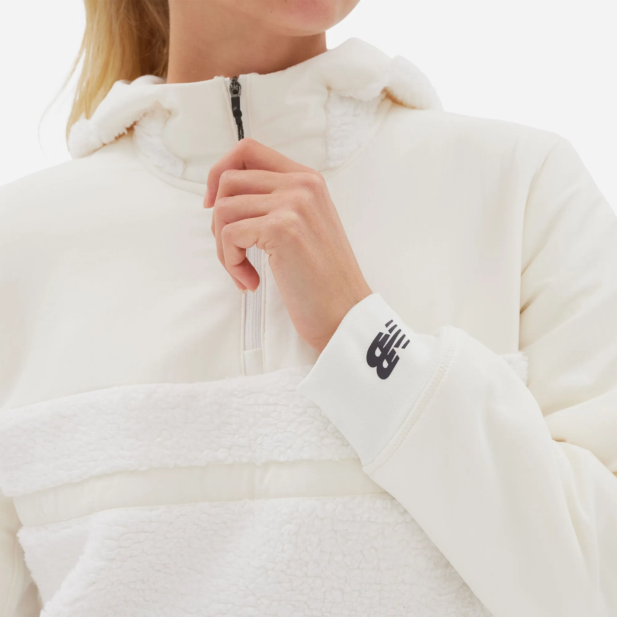Áo Hoodie Nữ New Balance Q Speed Sherpa Anorak - Trắng