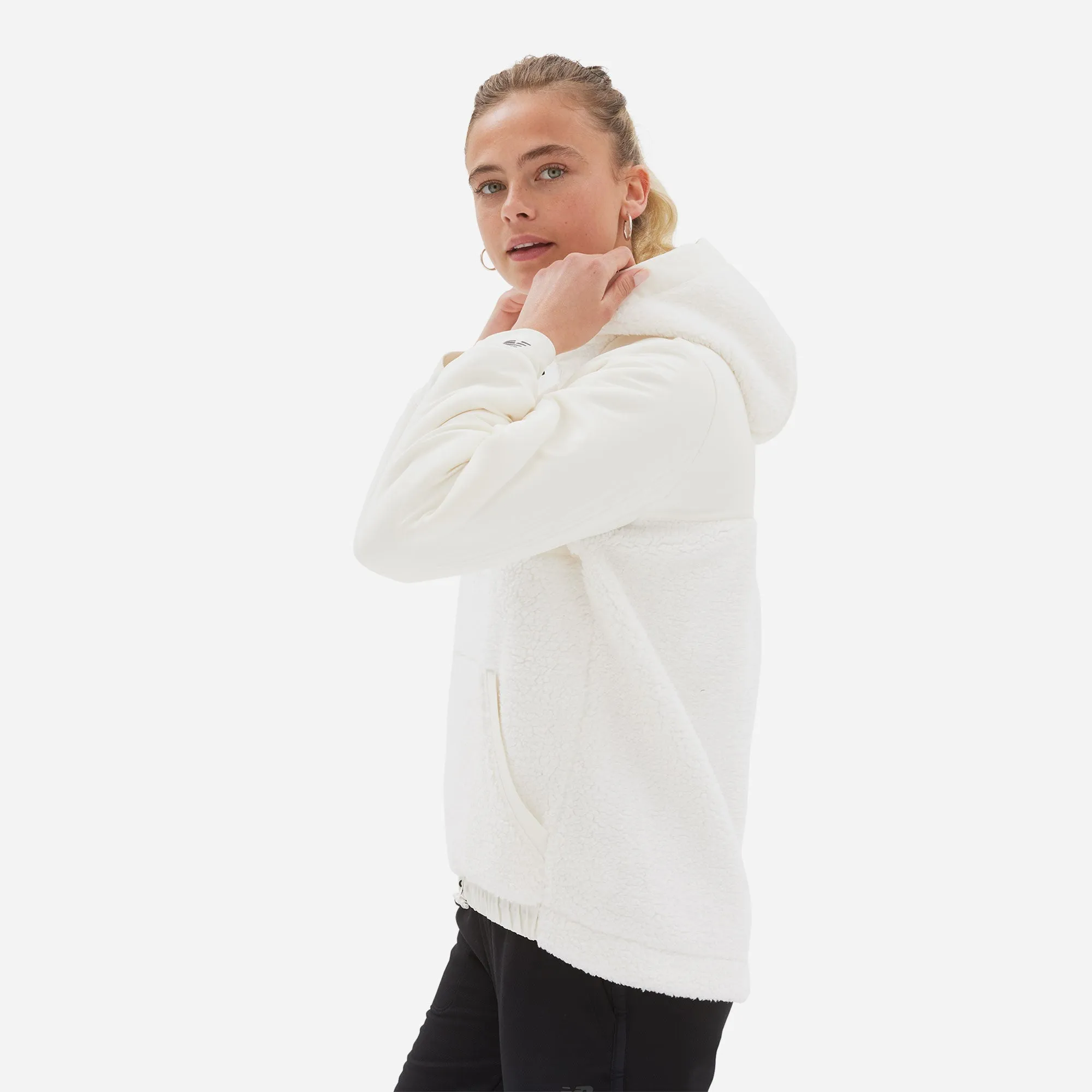 Áo Hoodie Nữ New Balance Q Speed Sherpa Anorak - Trắng