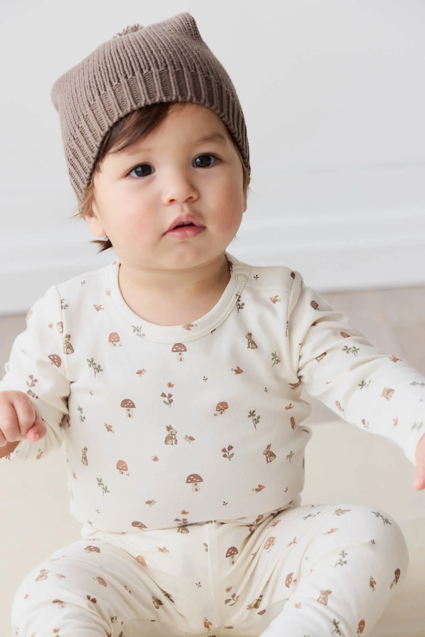 Organic Cotton Long Sleeve Bodysuit - Foraging Friends