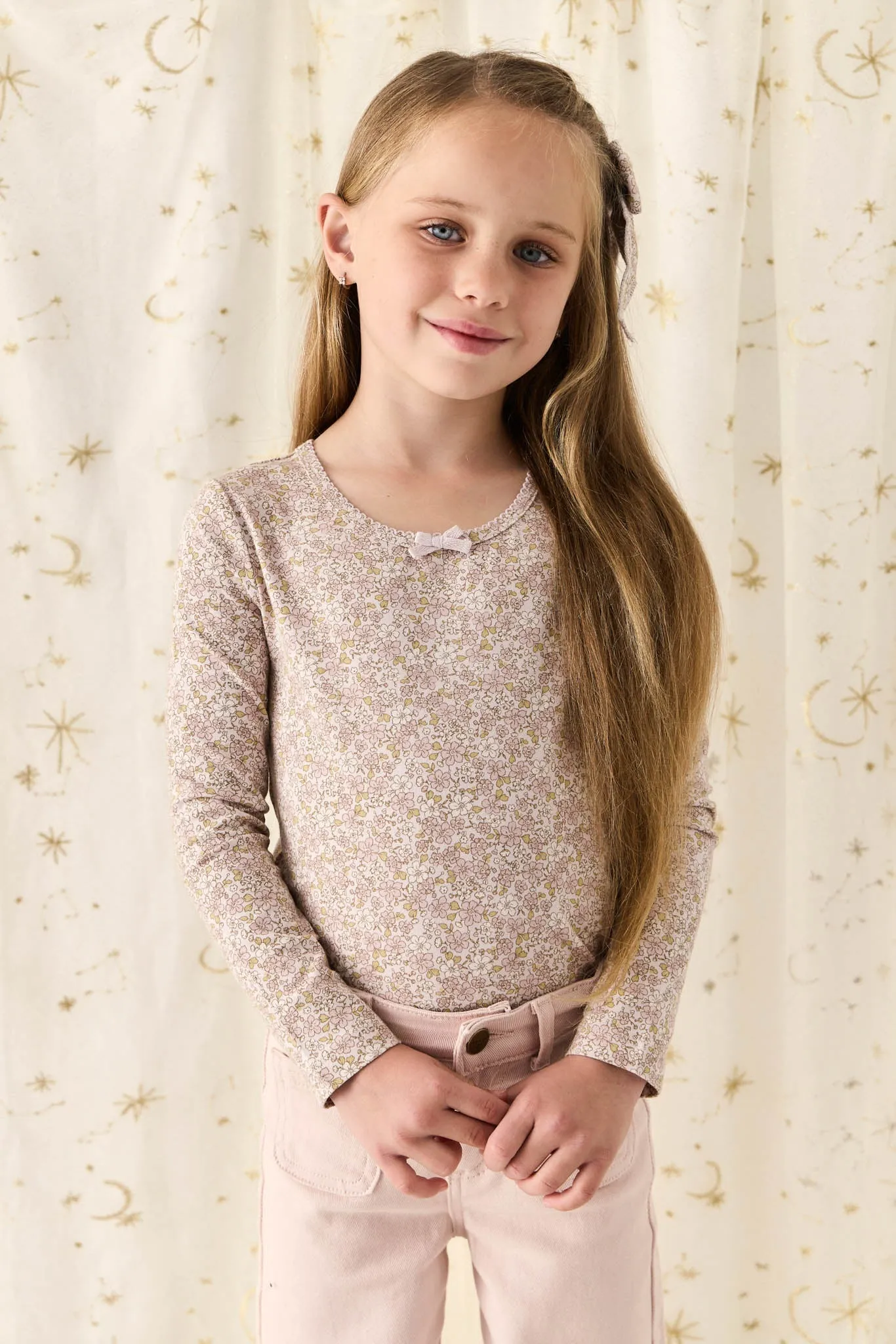 Organic Cotton Long Sleeve Top - Chloe Lilac
