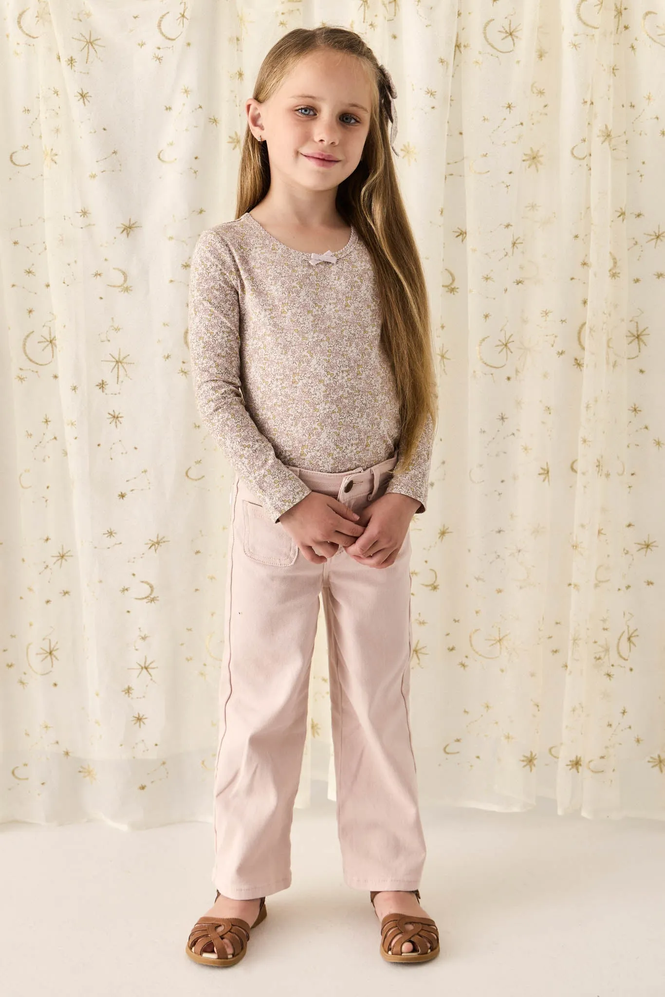 Organic Cotton Long Sleeve Top - Chloe Lilac