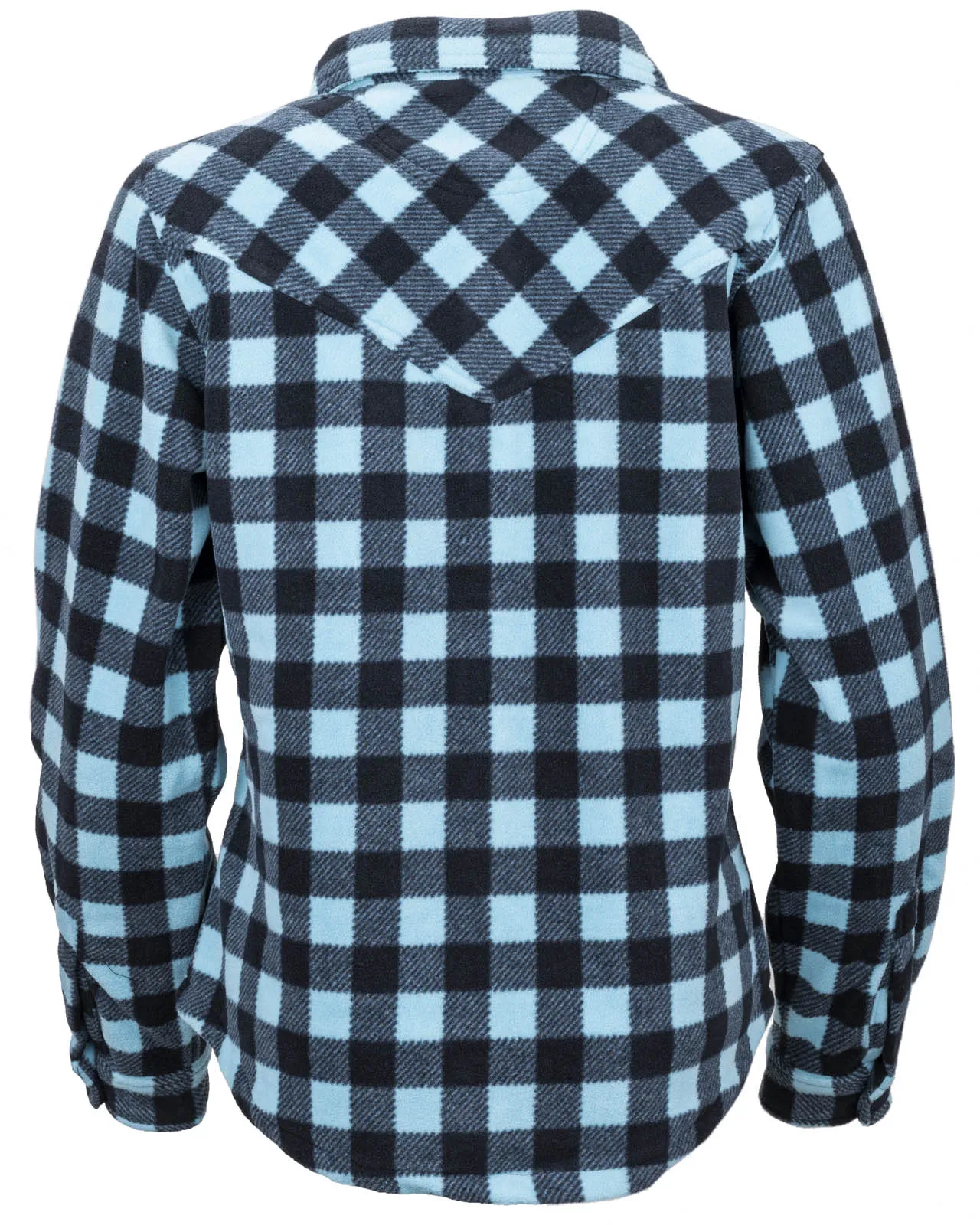 Outback Trading® Women's Turquoise Plaid "Big" Fleece Long Sleeve Button Front Shirt