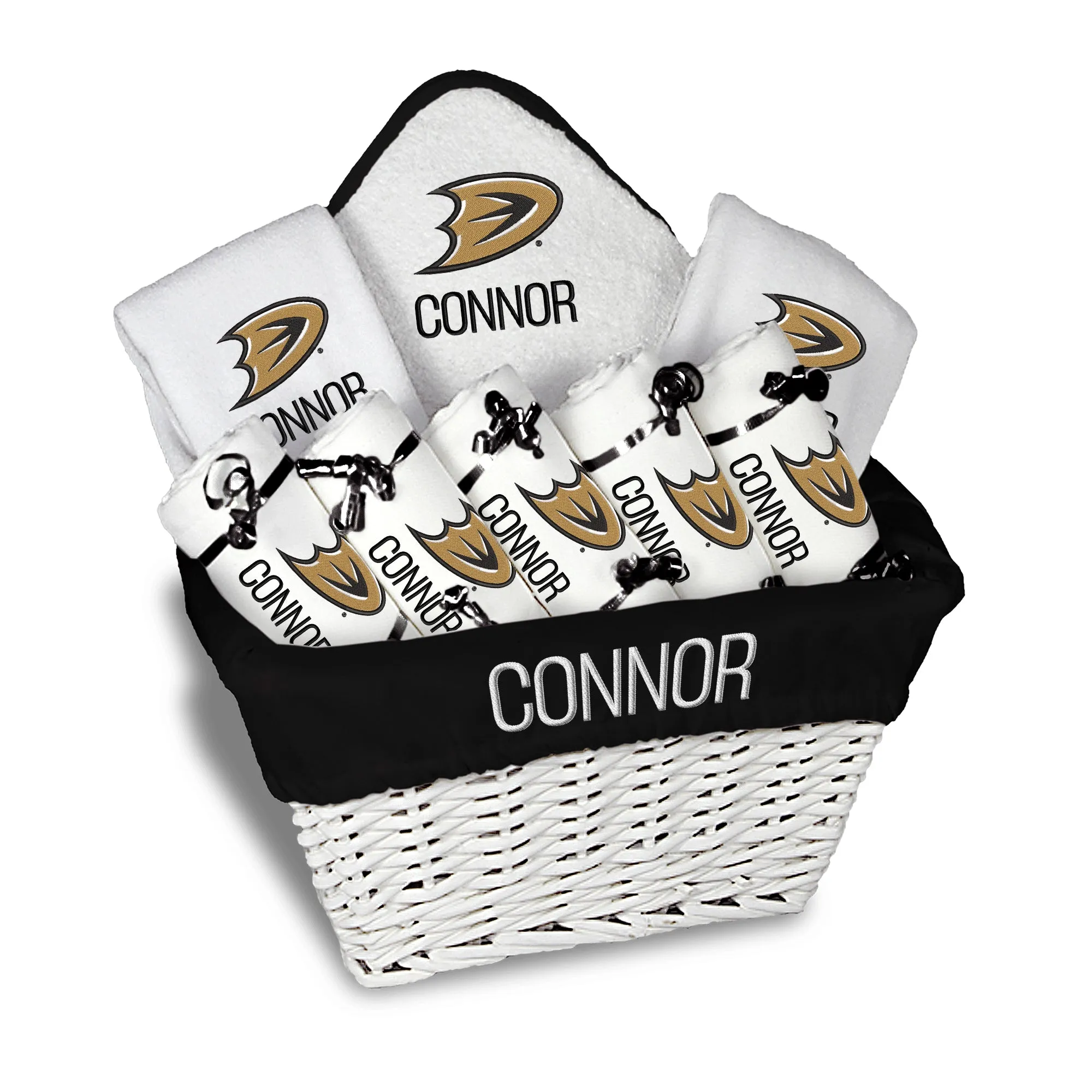 Personalized Anaheim Ducks Secondary Large Basket - 9 Items