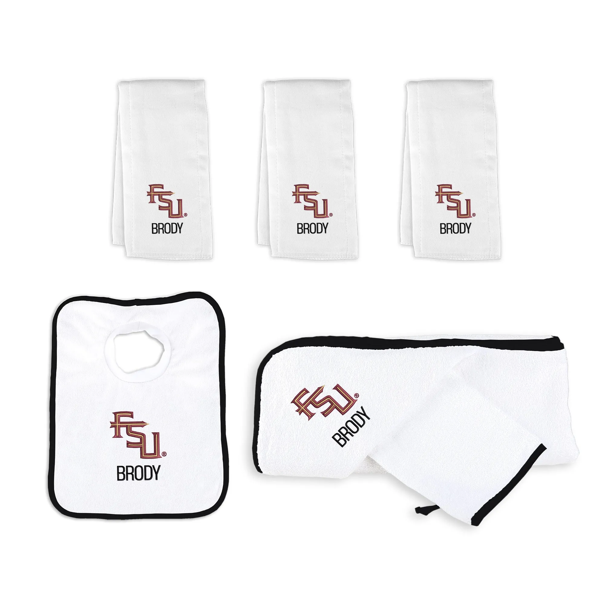 Personalized Florida State Seminoles Stacked Logo Medium Basket - 6 Items