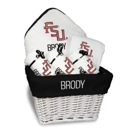 Personalized Florida State Seminoles Stacked Logo Medium Basket - 6 Items