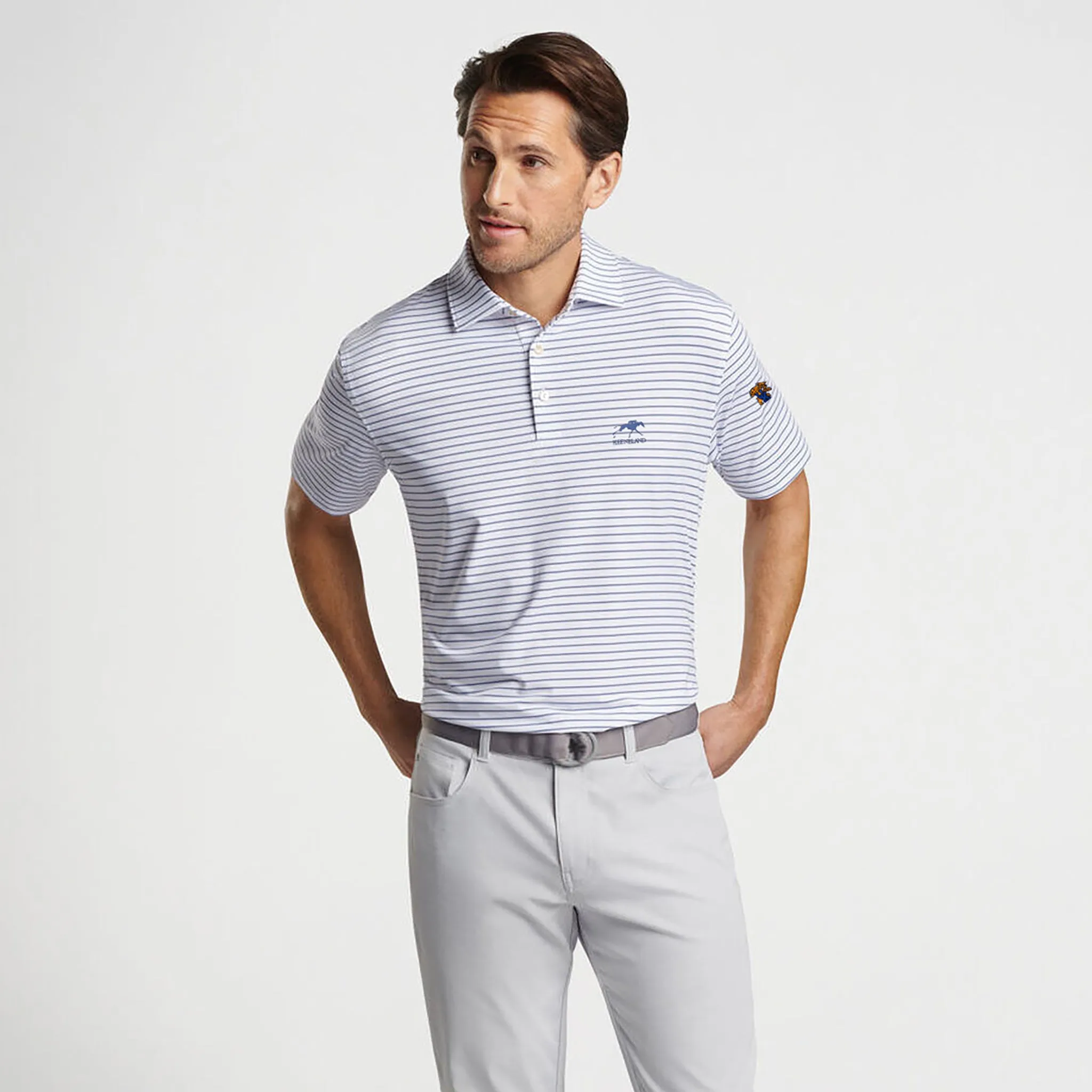 Peter Millar Keeneland Men's UK Drum Stripe Performance Polo