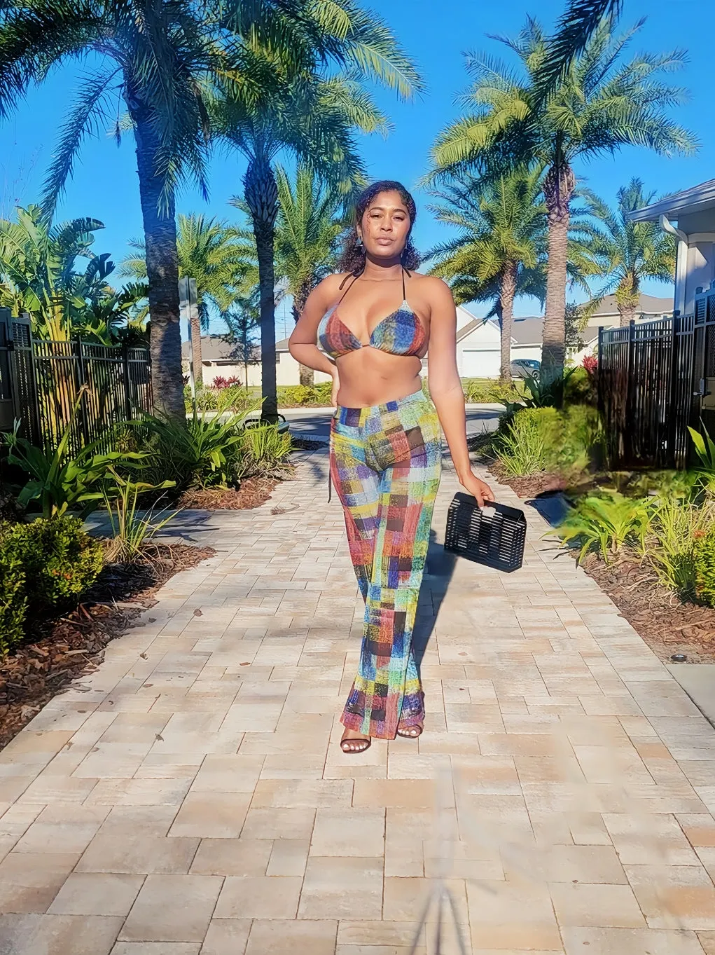Plaid 3pc Pants Set