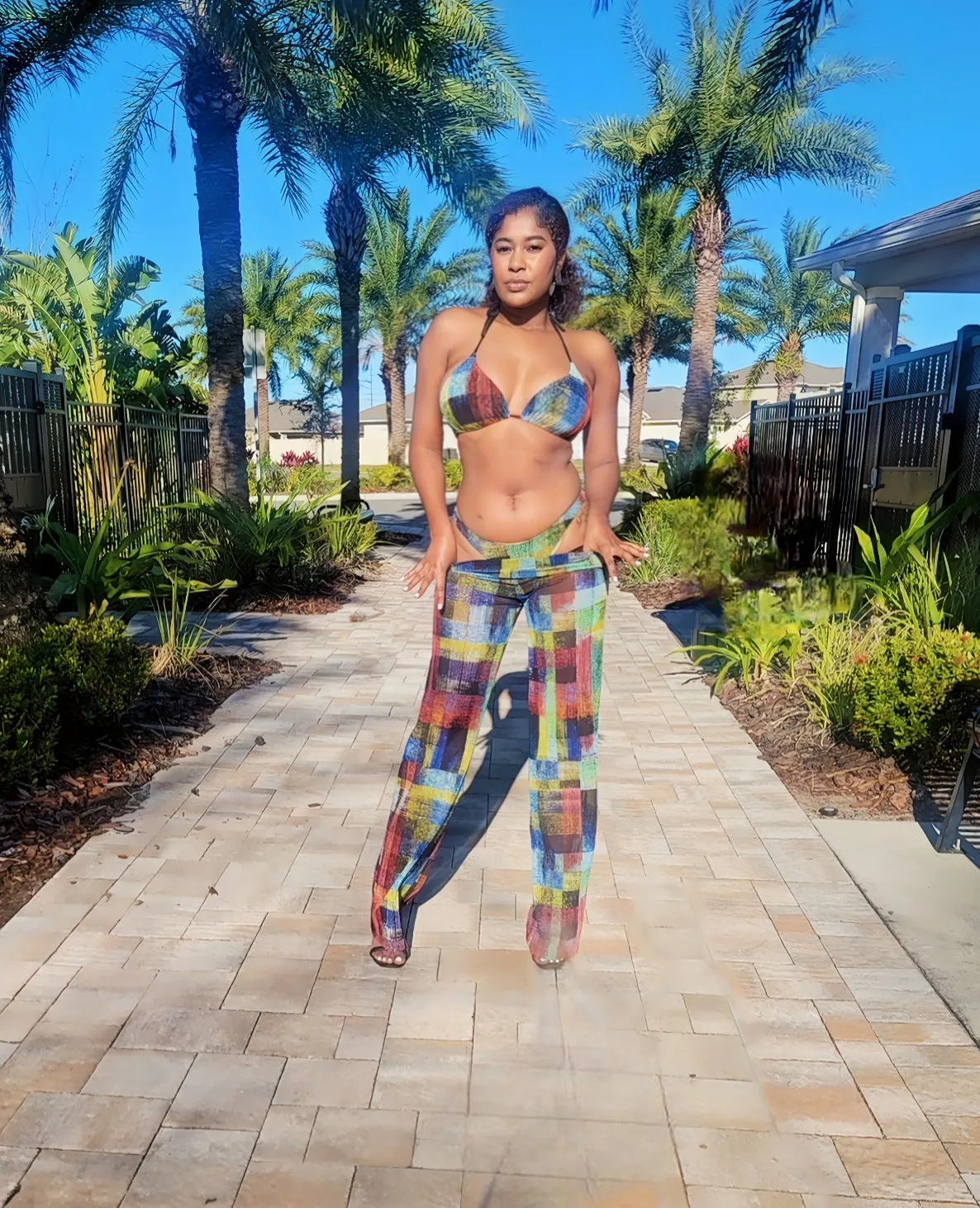 Plaid 3pc Pants Set