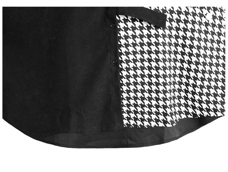 Pre Order:  Black and White Houndstooth Loose Shirt