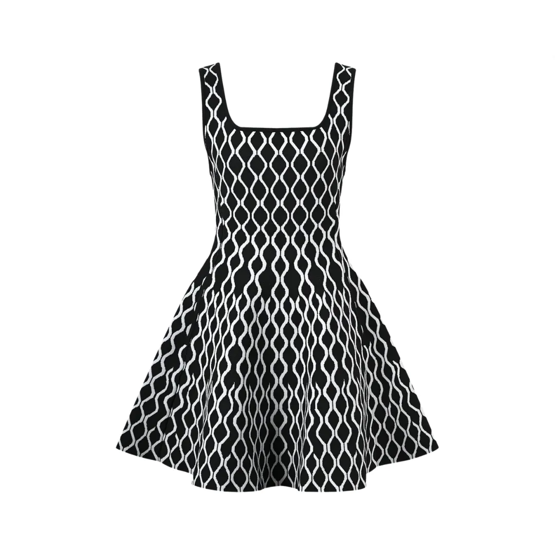 Pre Order:  Short Patterned A-Line Dress