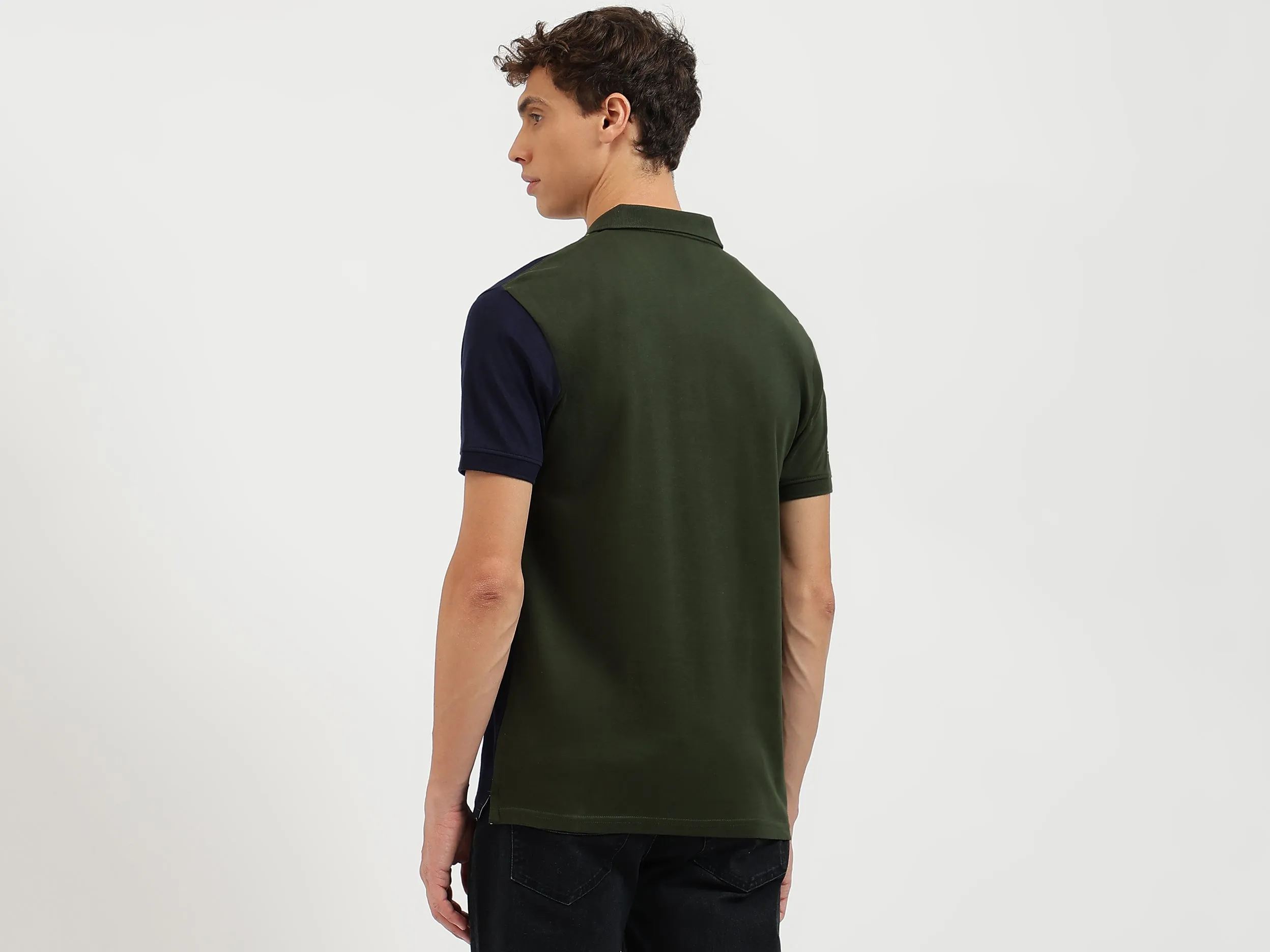 Regular Fit Collared Color Block Polo T-Shirt