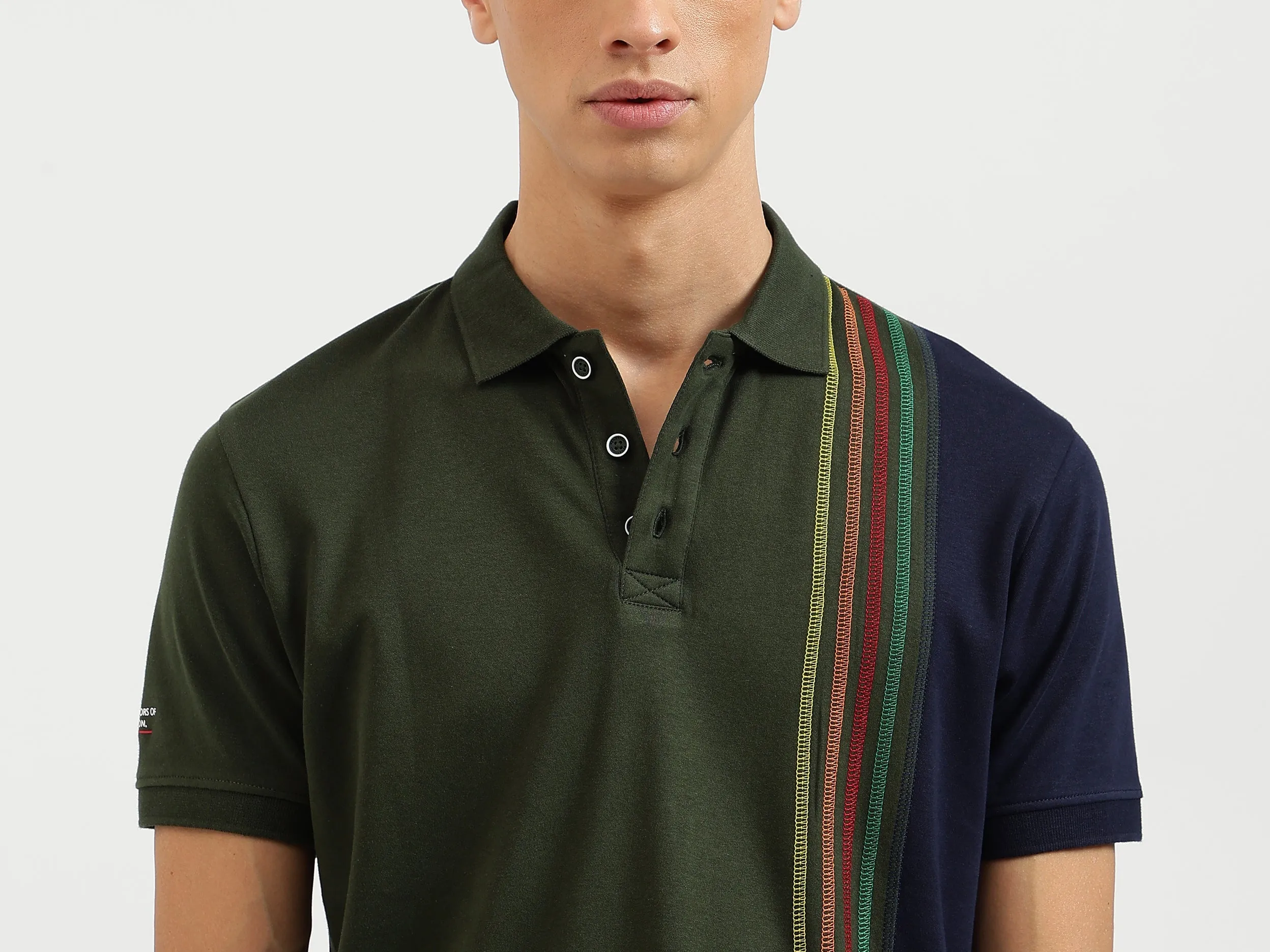 Regular Fit Collared Color Block Polo T-Shirt