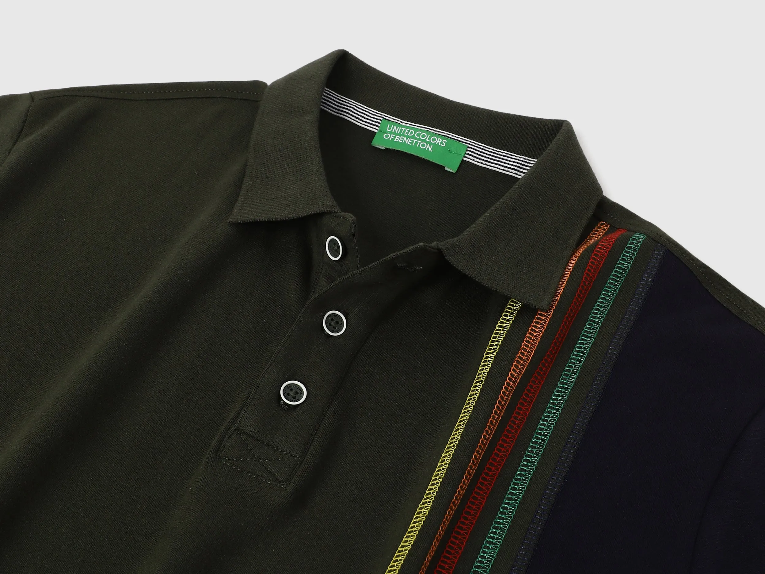 Regular Fit Collared Color Block Polo T-Shirt