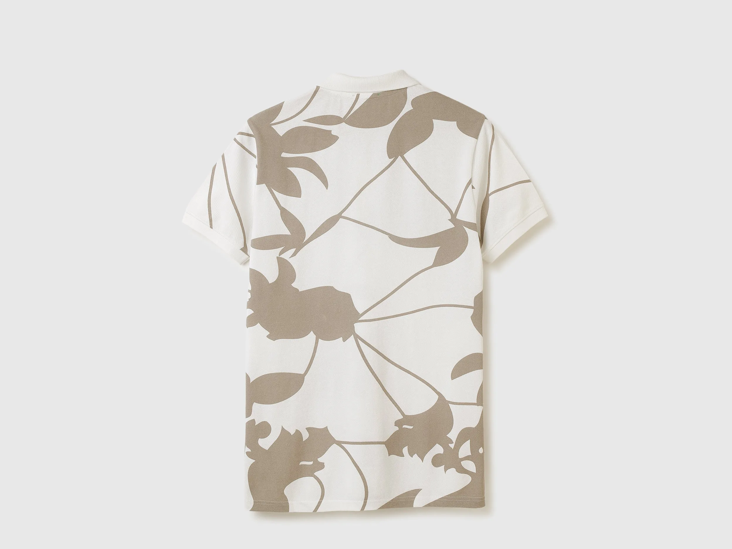 Regular Fit Polo Neck Floral Print Tshirt