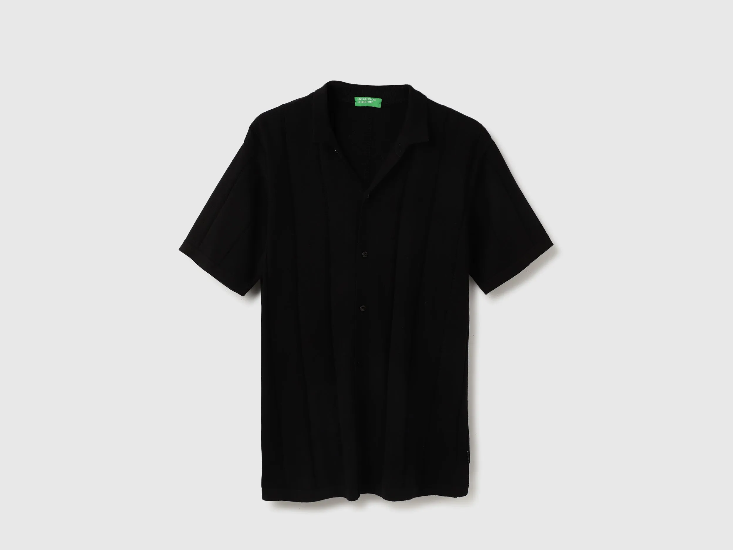 Regular Fit Polo Neck Self Design Tshirt