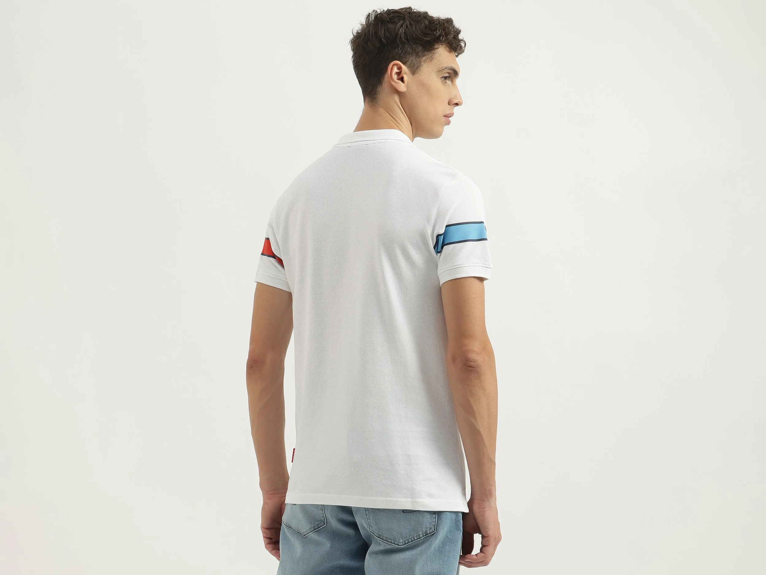Regular Fit Polo Neck Typography Tshirt