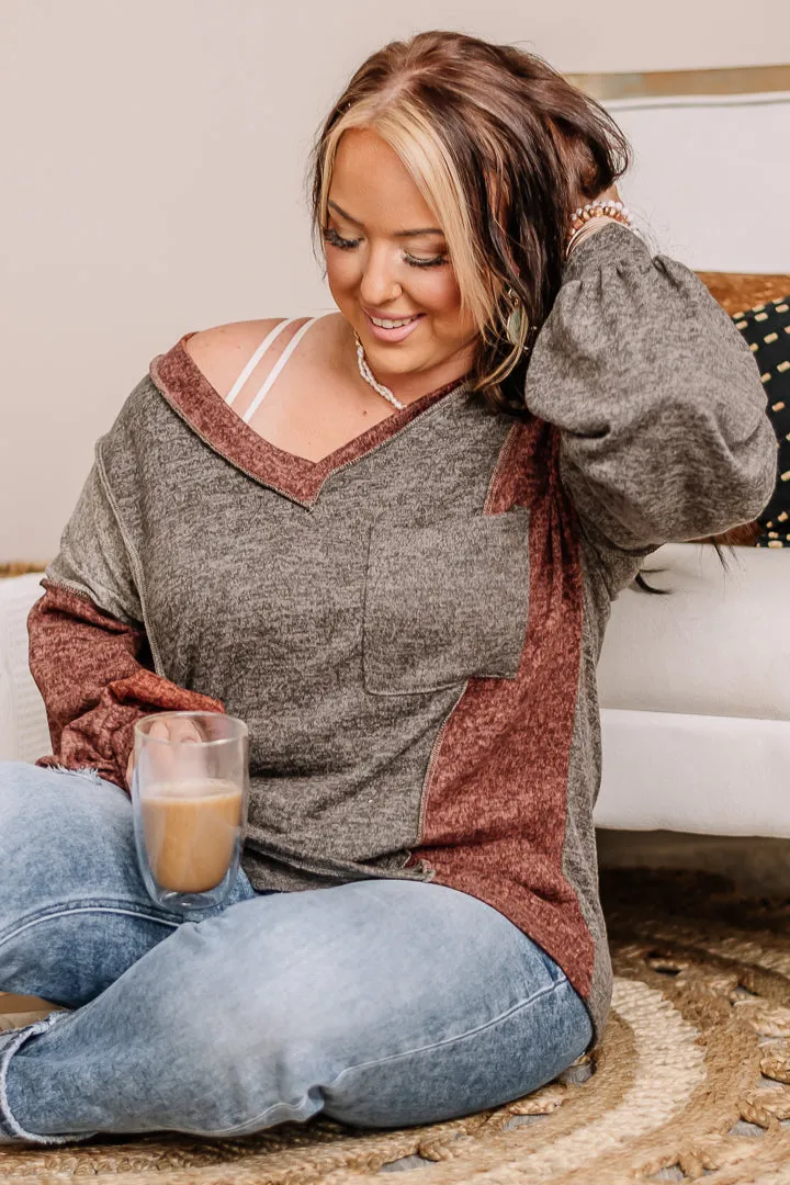Rush On By Color Block Pocket Top