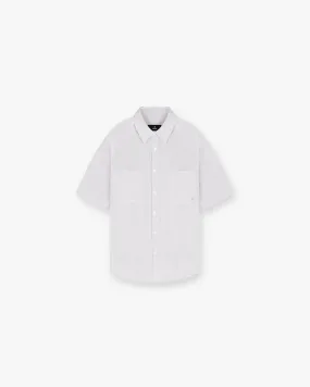 Short Sleeve Pinstripe Shirt - Grey