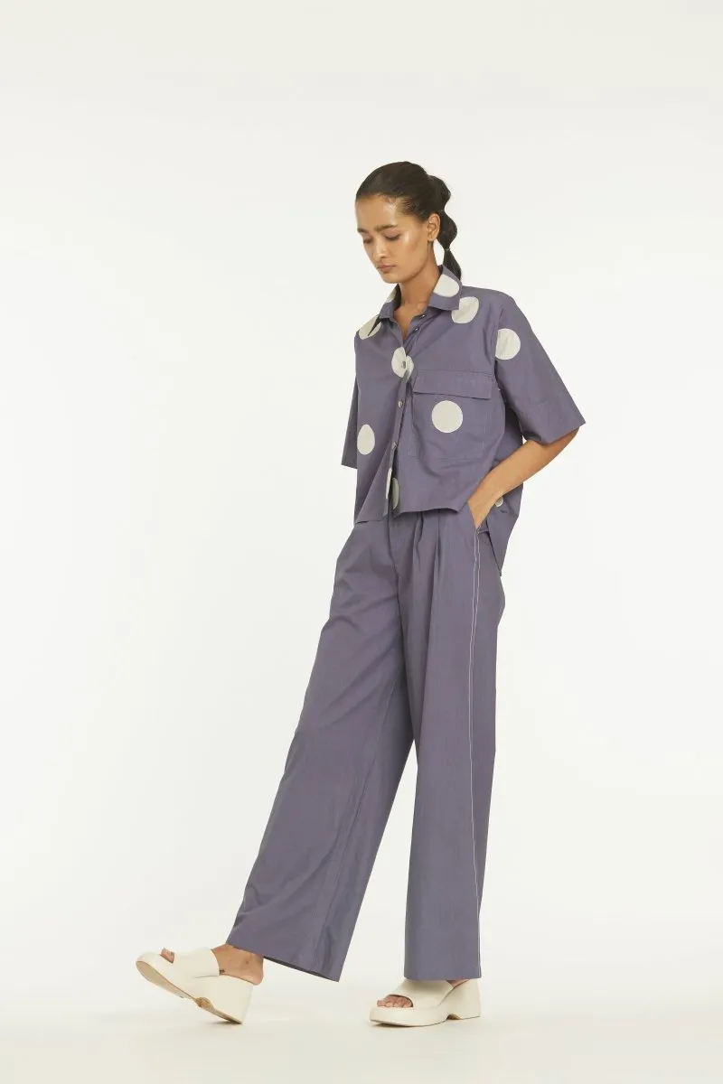 Short Top Violet Polka