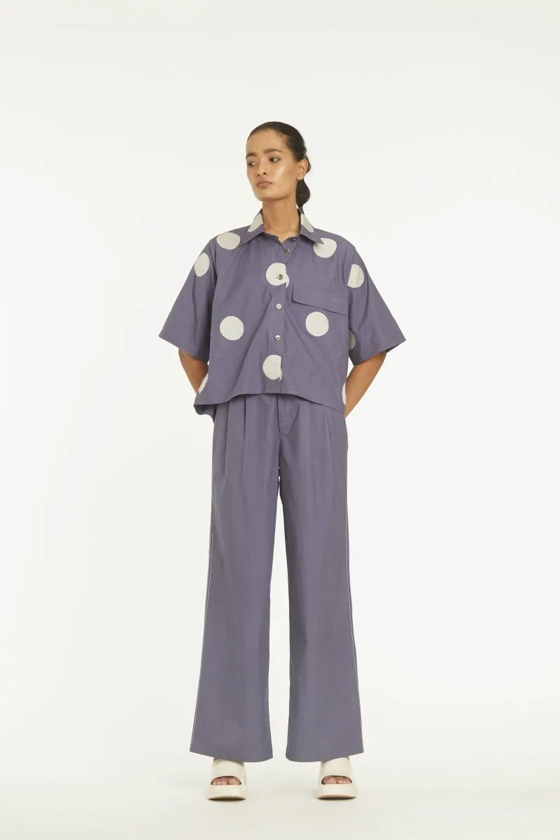 Short Top Violet Polka