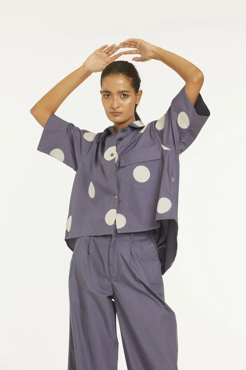 Short Top Violet Polka