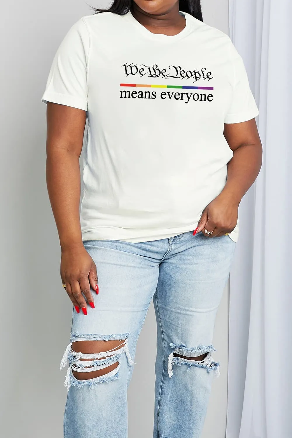 Simply Love, Full Size MEANS EVERYONE Graphic Cotton Tee