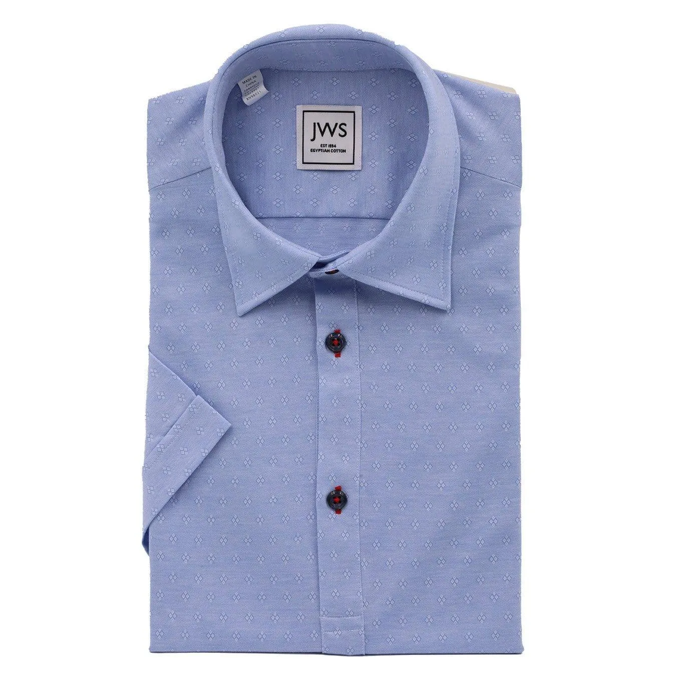 Sky Blue Diamond Pattern Jacquard fine Pique Polo Shirt