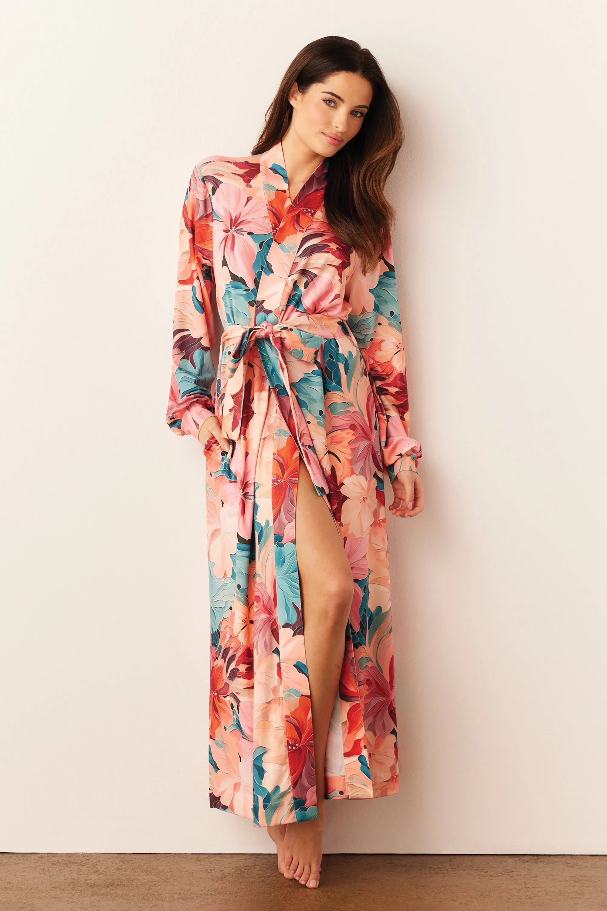 Skyler Banded Long Robe | Rio