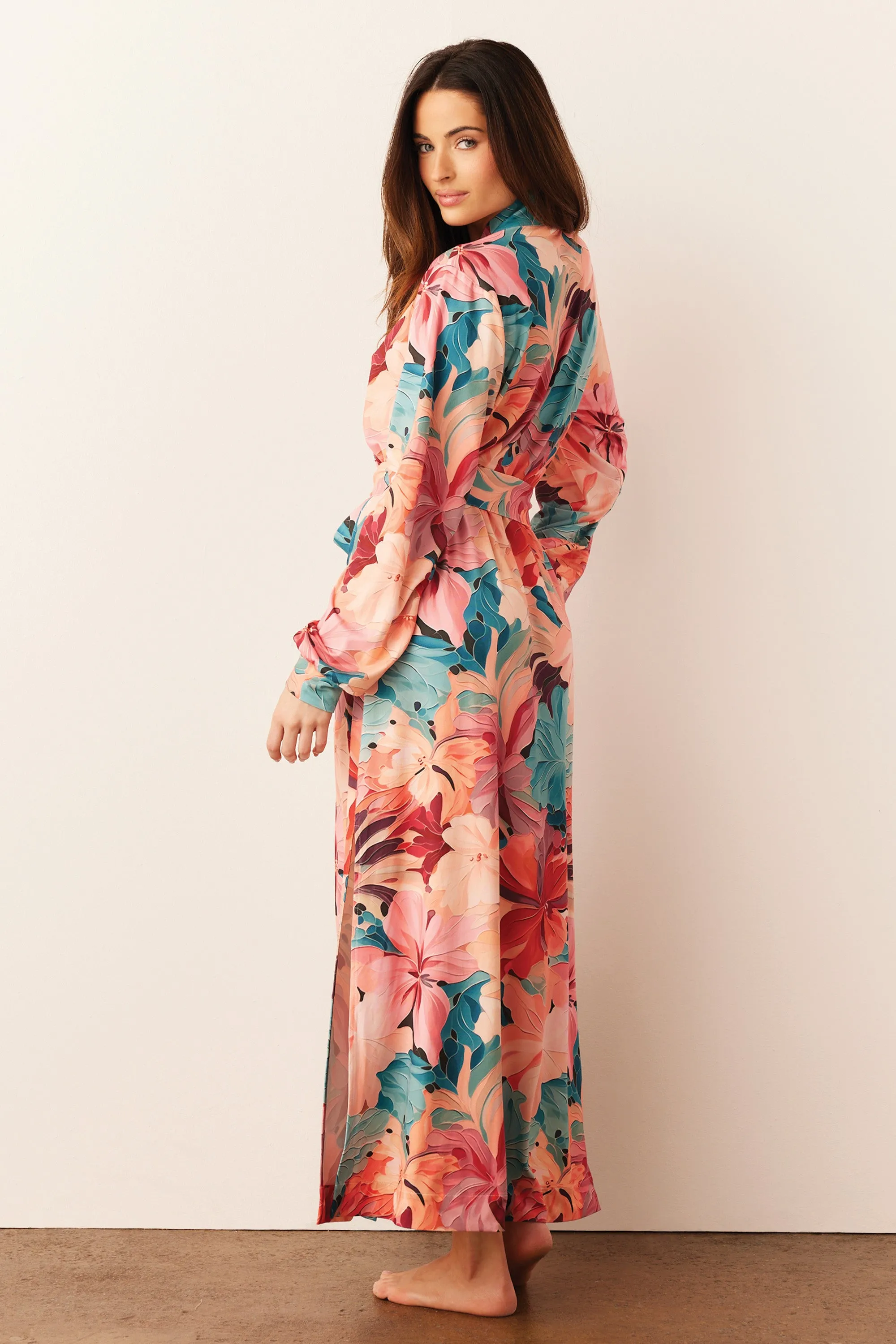 Skyler Banded Long Robe | Rio