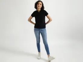 Solid Black Polo T-Shirt