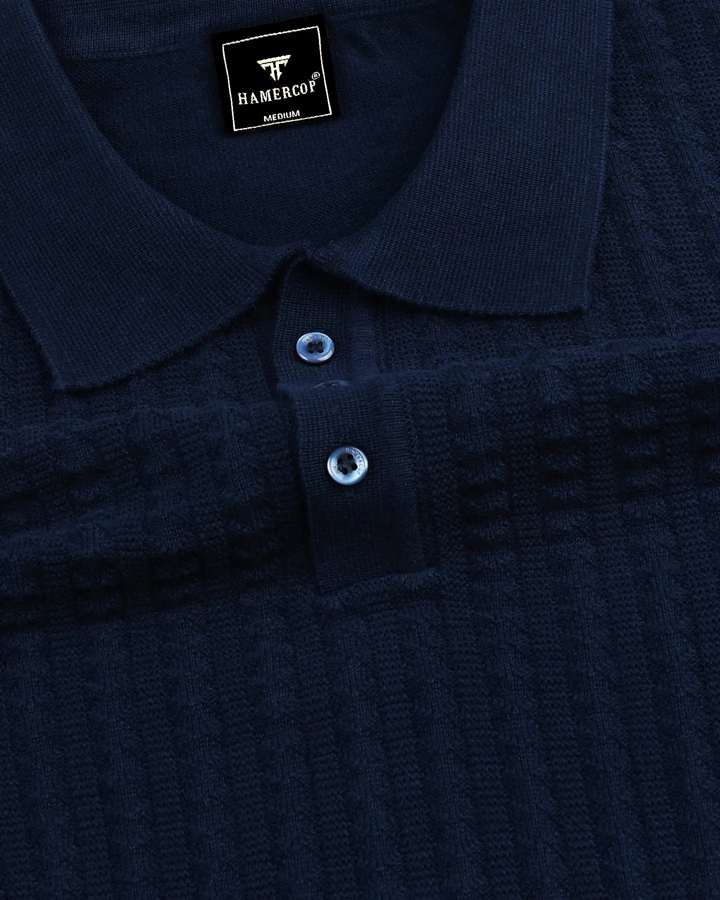 Spectra NavyBlue Knitted Cotton Polo T-Shirt