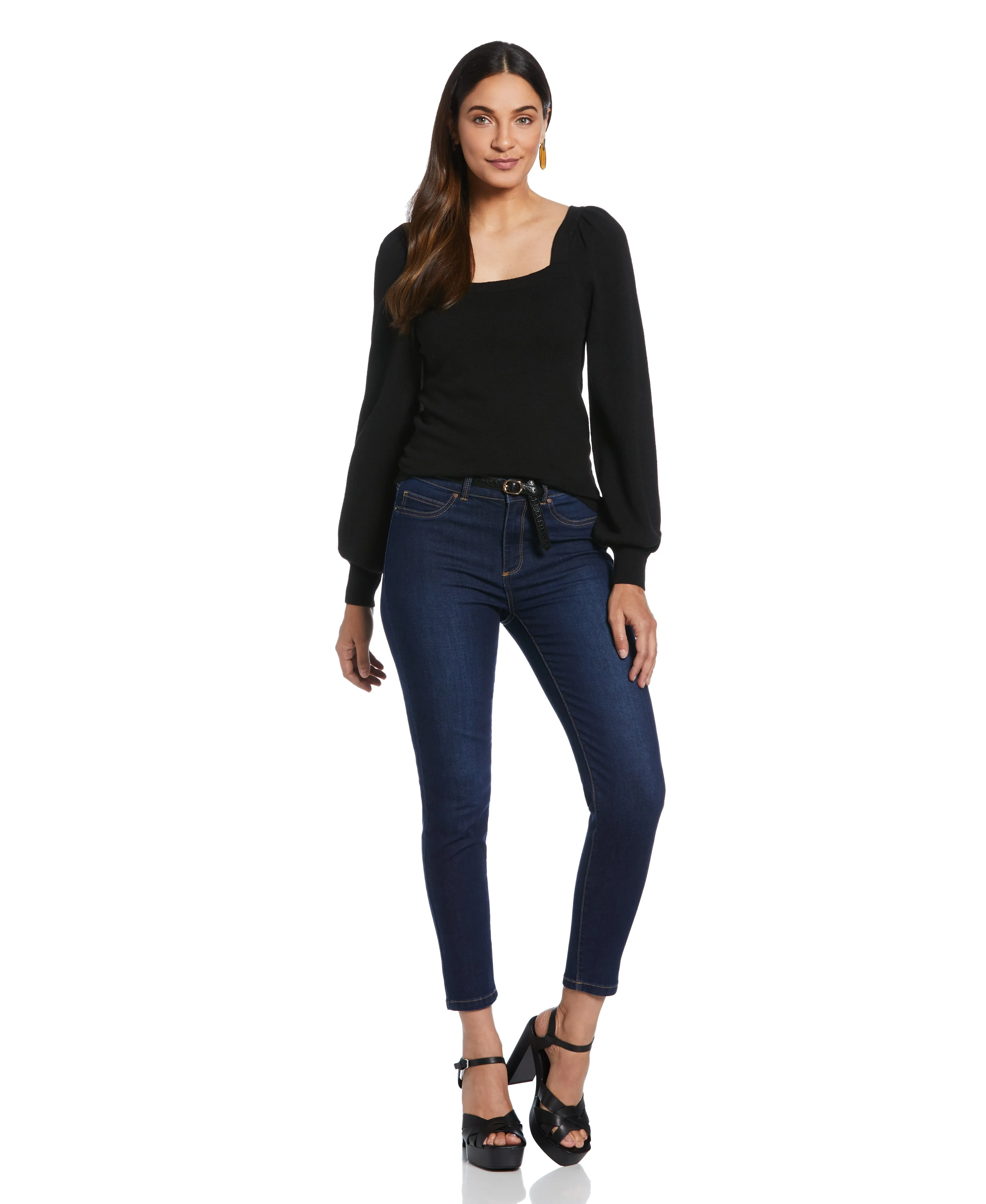 Square Neck Puff Sleeve Sweater