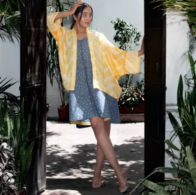 Sun-kissed Handprinted Shibori Silk Overlay