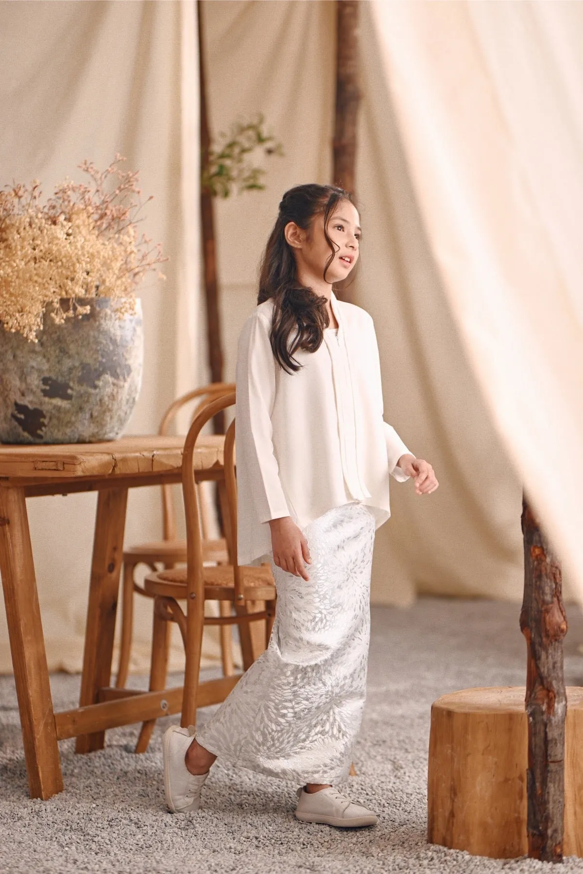 The Bayu Jacquard Skirt - Spring Ice
