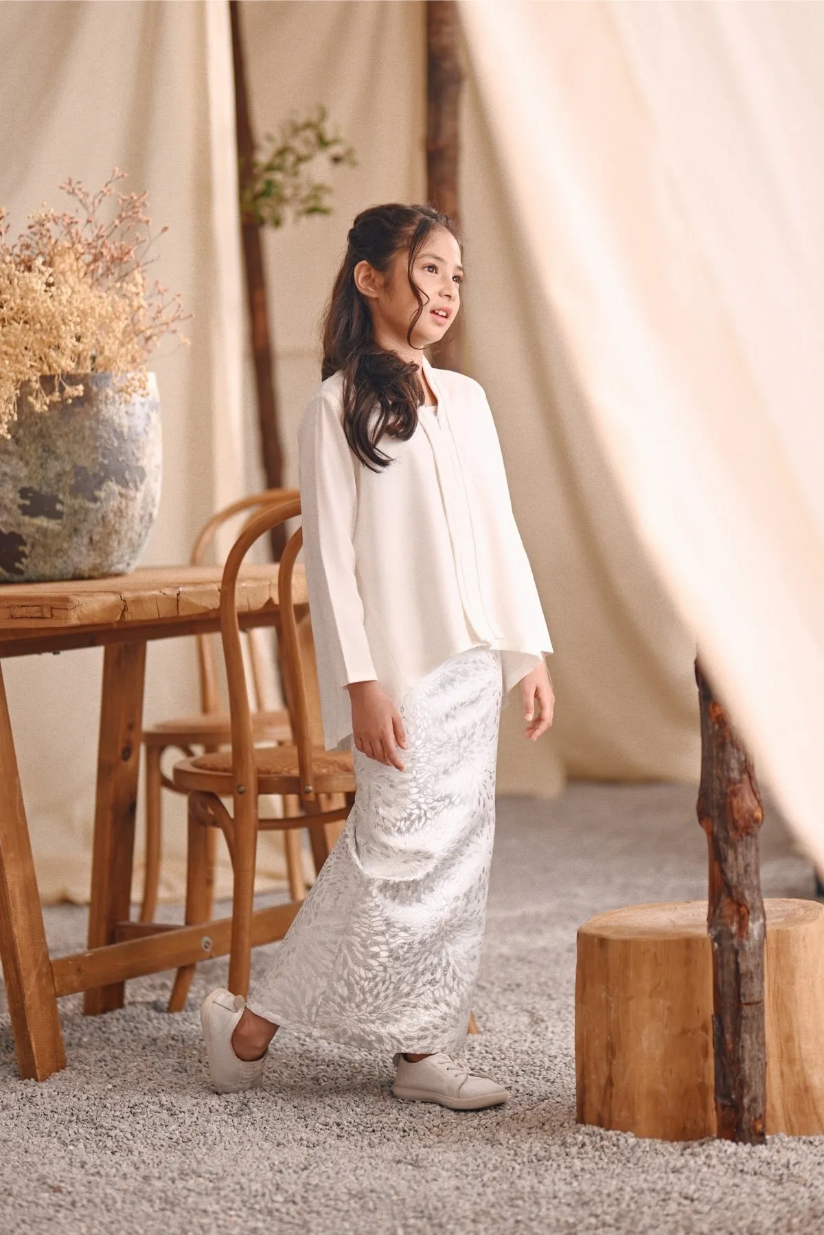 The Bayu Jacquard Skirt - Spring Ice