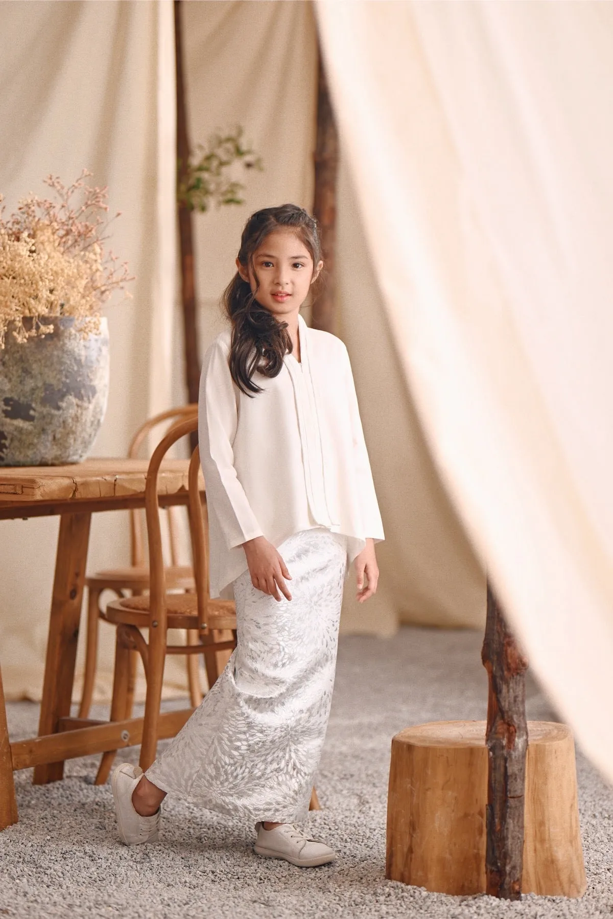 The Bayu Jacquard Skirt - Spring Ice