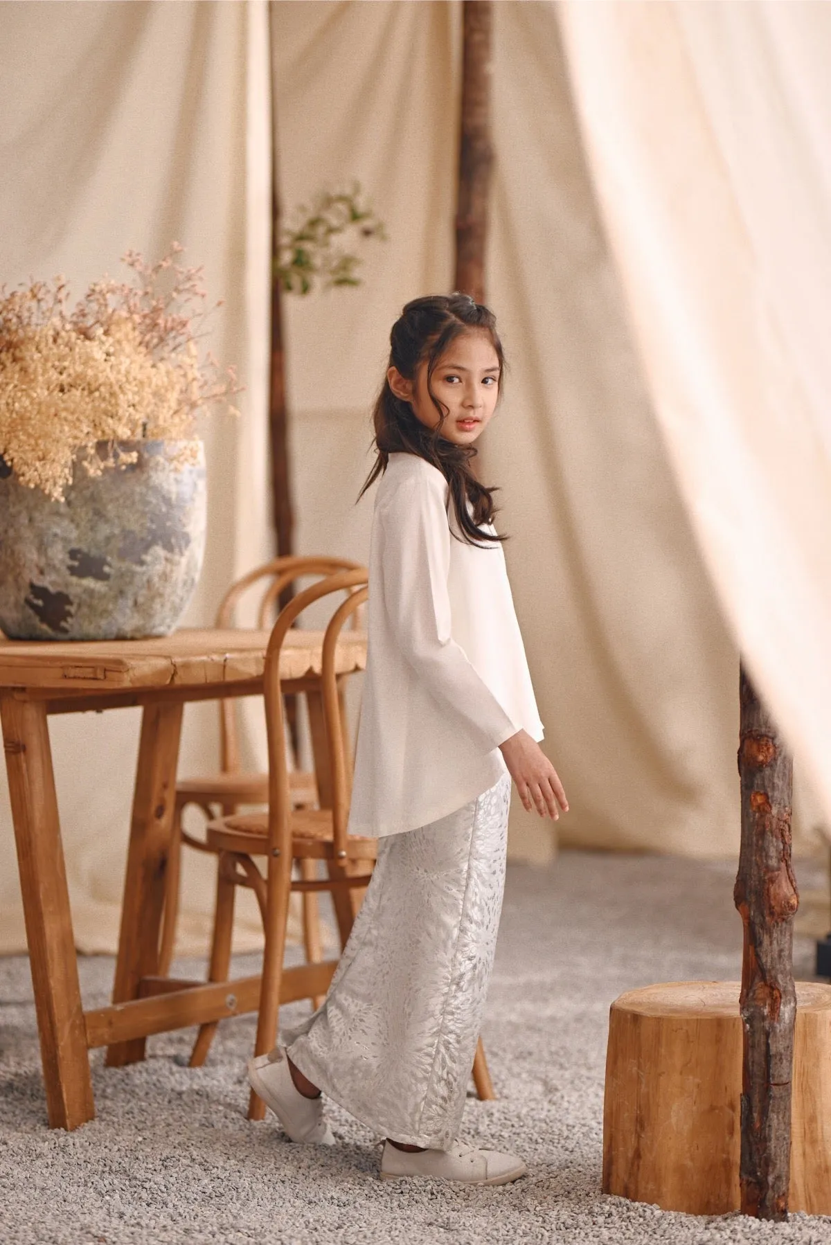 The Bayu Jacquard Skirt - Spring Ice
