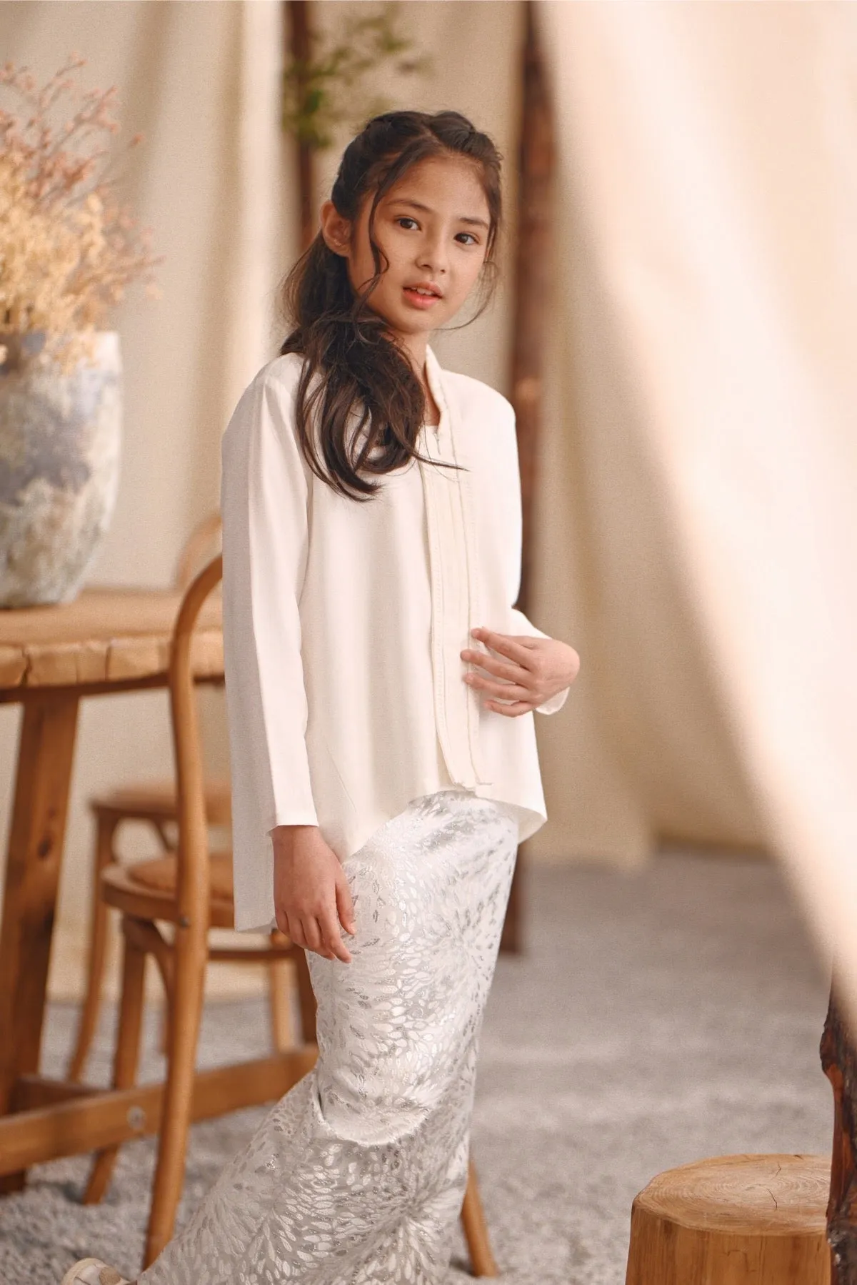 The Bayu Jacquard Skirt - Spring Ice