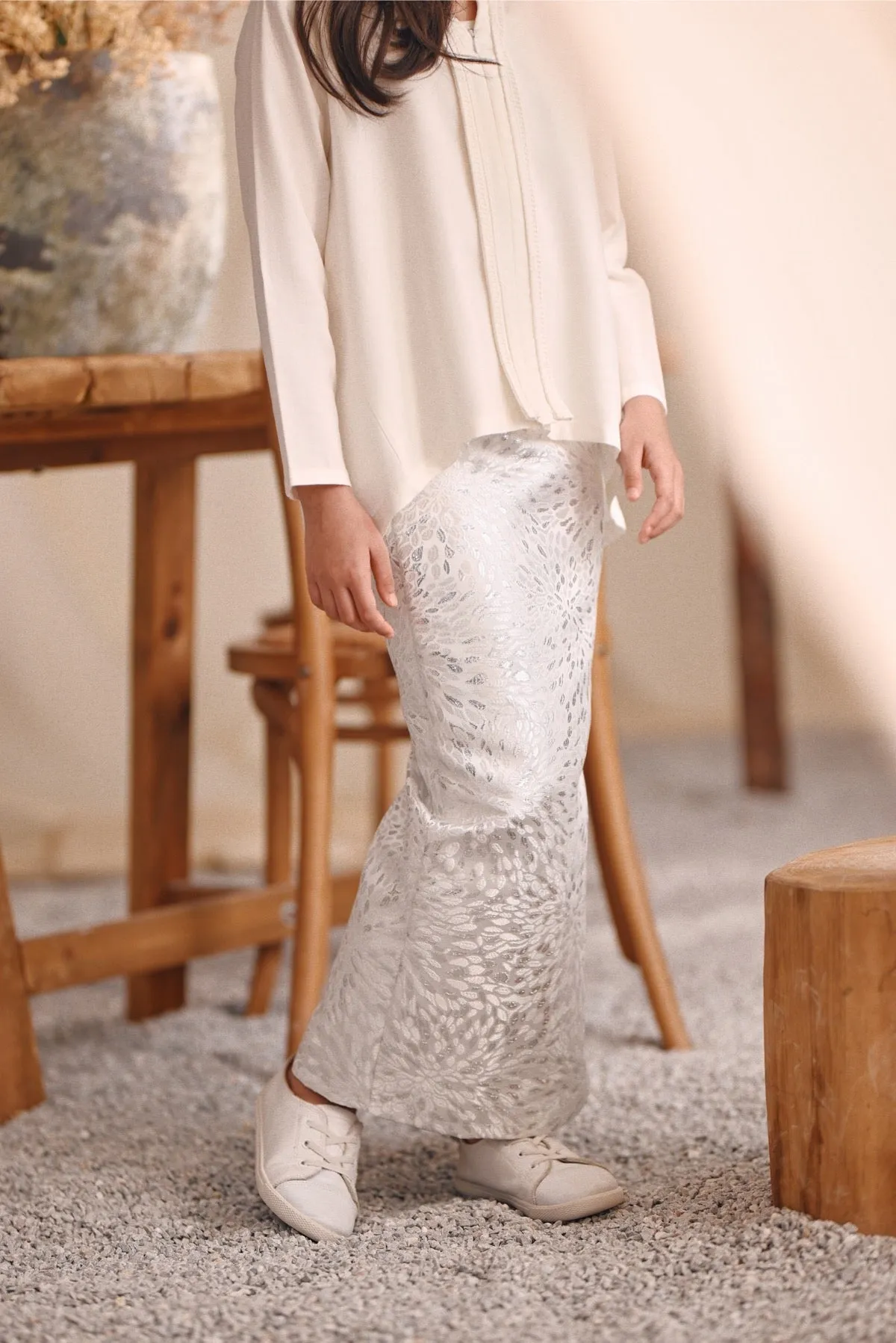 The Bayu Jacquard Skirt - Spring Ice