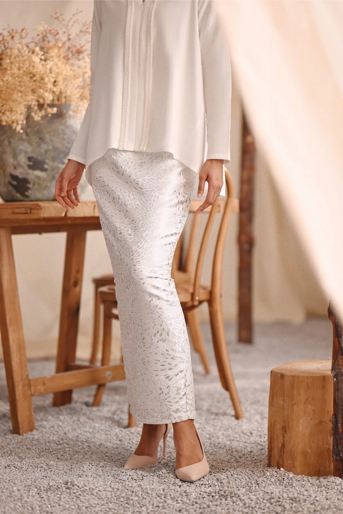 The Bayu Women Jacquard Skirt - Spring Ice